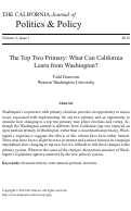 Cover page: The Top Two Primary: What Can California Learn from Washington?