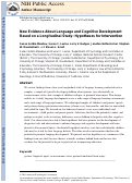 Cover page: New Evidence About Language and Cognitive Development Based on a Longitudinal Study