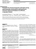 Cover page: Pronoun Use among Caregivers of People Living with Dementia: Associations with Dementia Severity Using Text Analysis of a Natural Language Sample