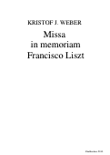 Cover page: Missa in memoriam Francisco Liszt