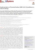 Cover page: Implementation of Practical Surface SARS-CoV-2 Surveillance in School Settings
