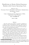 Cover page: Equilibrium in Marine Mutual Insurance Markets with Convex Operating Costs