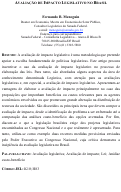 Cover page: AVALIAÇÃO DE IMPACTO LEGISLATIVO NO BRASIL