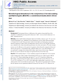 Cover page: Microbiological alterations in the conjunctiva of hot tub-soaking ophthalmologists (MACHO): a randomized double-blind clinical trial