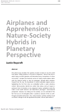 Cover page: Airplanes and Apprehension: Nature-Society Hybrids in Planetary Perspective