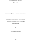 Cover page: Function and Regulation of Nucleotide Variants in RNA