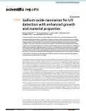 Cover page: Gallium oxide nanowires for UV detection with enhanced growth and material properties