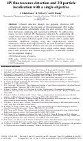 Cover page: 4Pi fluorescence detection and 3D particle localization with a single objective.