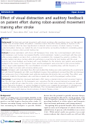 Cover page: Effect of visual distraction and auditory feedback on patient effort during robot-assisted movement training after stroke