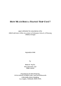 Cover page: How Much Does a Transit Trip Cost?