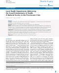 Cover page: Local Health Departments Addressing the Social Determinants of Health: A National Survey on the Foreclosure Crisis