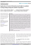 Cover page: Application of trauma‐informed care principles in academic nursing settings during the COVID‐19 pandemic
