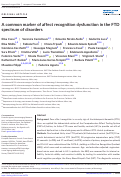 Cover page: A common marker of affect recognition dysfunction in the FTD spectrum of disorders.