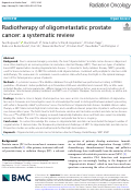 Cover page: Radiotherapy of oligometastatic prostate cancer: a systematic review