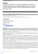 Cover page: Comparison of Machine Learning Algorithms for Predicting Hospital Readmissions and Worsening Heart Failure Events in Patients With Heart Failure With Reduced Ejection Fraction: Modeling Study