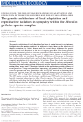 Cover page: The genetic architecture of local adaptation and reproductive isolation in sympatry within the Mimulus guttatus species complex