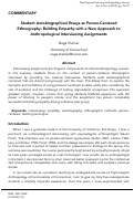 Cover page: Student Autobiographical Essays as Person-Centered Ethnography: Building Empathy with a New Approach to Anthropological Interviewing Assignments