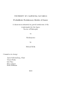 Cover page: Probabilistic evolutionary models of cancer