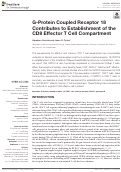 Cover page: G-Protein Coupled Receptor 18 Contributes to Establishment of the CD8 Effector T Cell Compartment