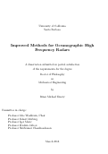 Cover page: Improved Methods for Oceanographic High Frequency Radars