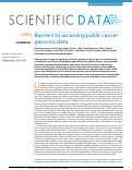 Cover page: Barriers to accessing public cancer genomic data.