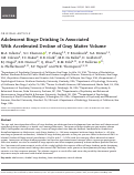 Cover page: Adolescent Binge Drinking Is Associated With Accelerated Decline of Gray Matter Volume