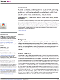 Cover page: Racial factors and inpatient outcomes among patients with diabetes hospitalized with foot ulcers and foot infections, 2003-2014