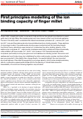 Cover page: First principles modelling of the ion binding capacity of finger millet.