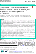 Cover page: Transcriptome characterization of moso bamboo (Phyllostachys edulis) seedlings in response to exogenous gibberellin applications