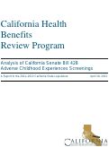Cover page of Analysis of California Senate Bill 428: Adverse Childhood Experiences Screenings