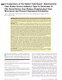 Cover page: A Comparison of the Haider Tube-Guard® Endotracheal Tube Holder Versus Adhesive Tape to Determine if This Novel Device Can Reduce Endotracheal Tube Movement and Prevent Unplanned Extubation