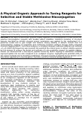 Cover page: A Physical Organic Approach to Tuning Reagents for Selective and Stable Methionine Bioconjugation
