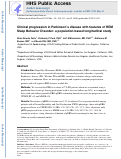 Cover page: Clinical progression in Parkinson's disease with features of REM sleep behavior disorder: A population-based longitudinal study