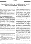 Cover page: Repeatability of Meibomian Gland Contrast, a Potential Indicator of Meibomian Gland Function