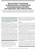 Cover page: Successful Treatment of Balamuthia mandrillaris Granulomatous Amebic Encephalitis with Nitroxoline - Volume 29, Number 1—January 2023 - Emerging Infectious Diseases journal - CDC