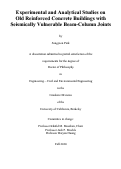 Cover page: Experimental and Analytical Studies on Old Reinforced Concrete Buildings with Seismically Vulnerable Beam-Column Joints