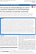 Cover page: The Society for Immunotherapy of Cancer consensus statement on immunotherapy for the treatment of prostate carcinoma