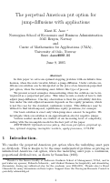 Cover page: "The perpetual American put option for jump-diffusions with applications"