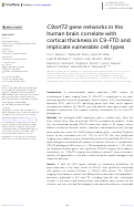 Cover page: C9orf72 gene networks in the human brain correlate with cortical thickness in C9-FTD and implicate vulnerable cell types