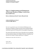 Cover page: Task A-2: Implementation and Management of Electronic Roadway Tolling: Lessons from Successful Cases