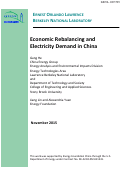 Cover page: Economic Rebalancing and Electricity Demand in China: