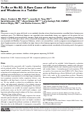 Cover page: To Be or No B2: A Rare Cause of Stridor and Weakness in a Toddler