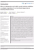 Cover page: Effects of inflammation and soluble epoxide hydrolase inhibition on oxylipin composition of very low‐density lipoproteins in isolated perfused rat livers