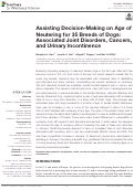 Cover page: Assisting Decision-Making on Age of Neutering for 35 Breeds of Dogs: Associated Joint Disorders, Cancers, and Urinary Incontinence.