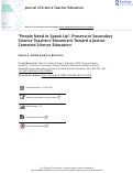 Cover page: “People Need to Speak Up”: Preservice Secondary Science Teachers’ Movement Toward a Justice-Centered Science Education