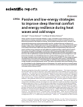 Cover page: Passive and low-energy strategies to improve sleep thermal comfort and energy resilience during heat waves and cold snaps.