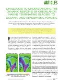 Cover page: Challenges to Understanding the Dynamic Response of Greenland's Marine Terminating Glaciers to Oceanic and Atmospheric Forcing