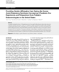 Cover page: Providing Gender-Affirmative Care During the Severe Acute Respiratory Syndrome Coronavirus 2 Pandemic Era: Experiences and Perspectives from Pediatric Endocrinologists in the United States