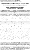 Cover page: Ordering and Executive Functioning as a Window on the Evolution and Development of Cognitive Systems