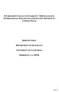 Cover page: Environment or Accountability? Disentangling International Influences over States' Efforts to Combat Polio